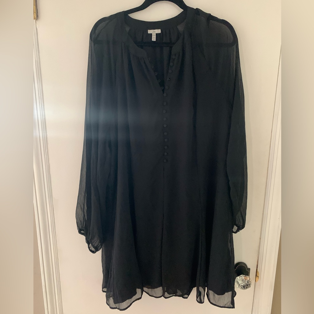 Nwt - Joie Limited Edition Ladies Balloon Sleeve Dress -Caviar Black - Size: Xxl